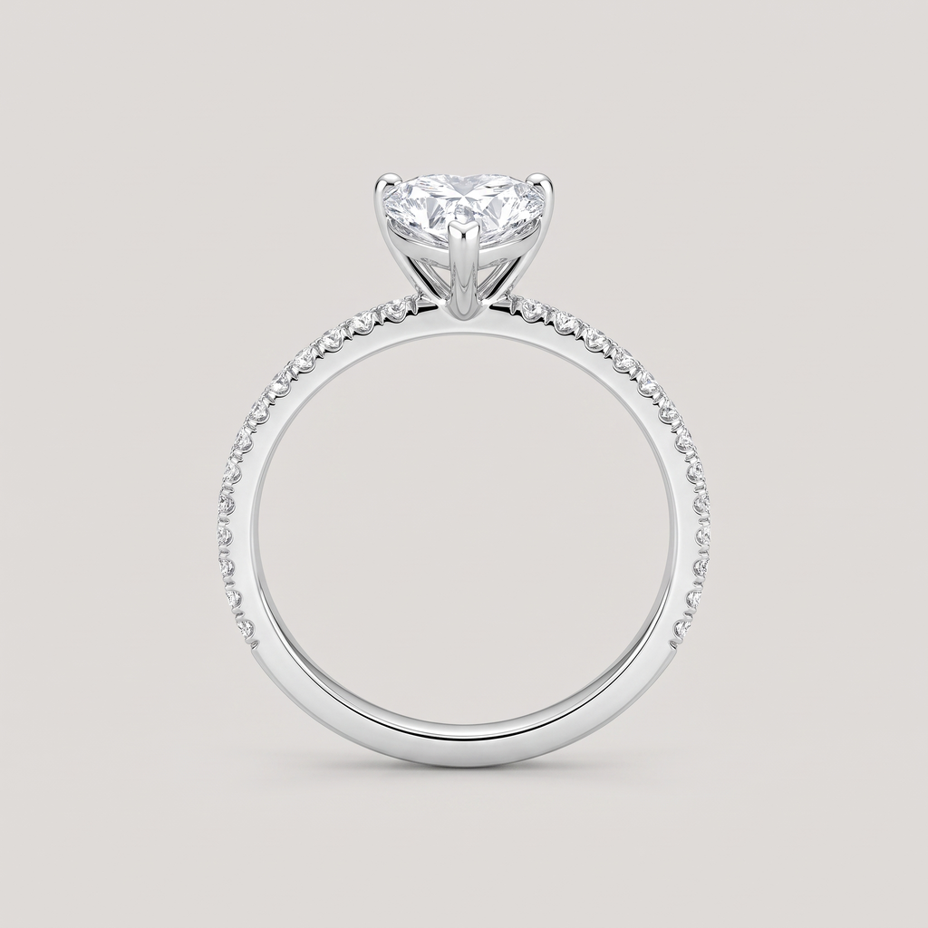 anello solitario con diamante taglio cuore 1.51 ct