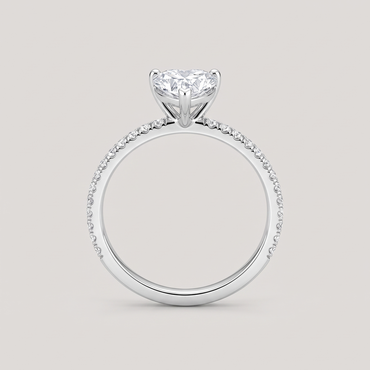 anello solitario con diamante taglio cuore 1.51 ct
