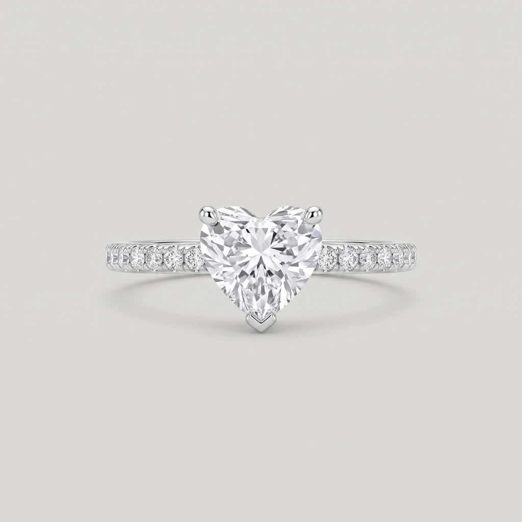 anello solitario con diamante taglio cuore 1.51 ct
