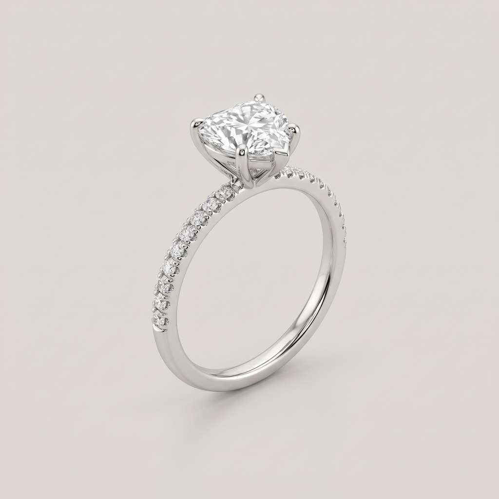 anello solitario con diamante taglio cuore 1.51 ct